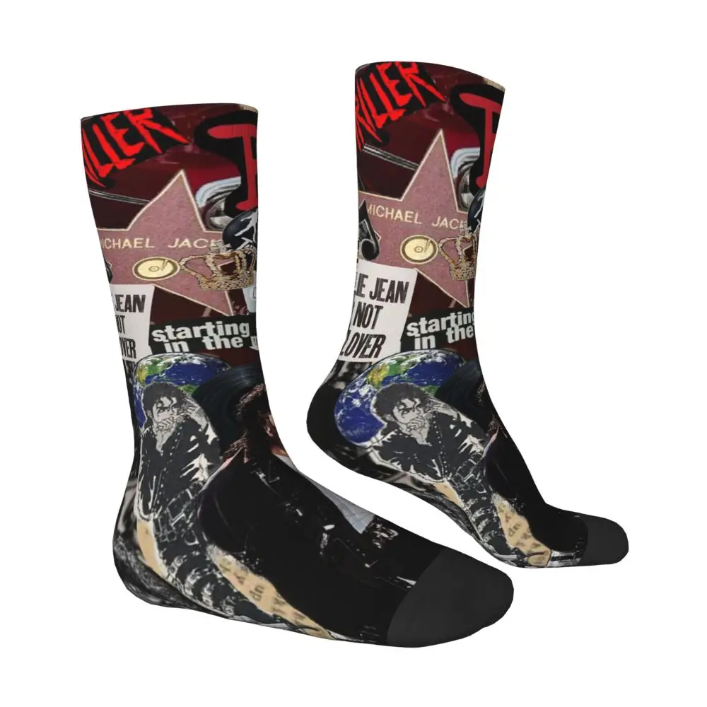 Michael Jackson Musicians Singers Dancers Socks Harajuku Stockings All Season Long Socks Accessories for Unisex Christmas Gifts