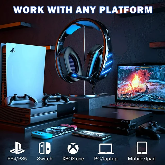 Headset Gamer com Fio LED para uma Experiência de Jogo Imersiva