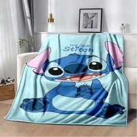 6 Sizes Warm Soft Disney Stitch Custom Blanket Fluffy Lavash Wool Sofa Plaid Plush Bedspread Winter Throw Blanket for Sofa Bed 1