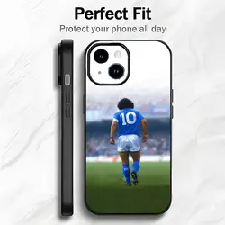 Football Legend Diego Maradona Soft Phone Case - Lightweight and Durable Protection - iPhone 15 Pro (Black1)