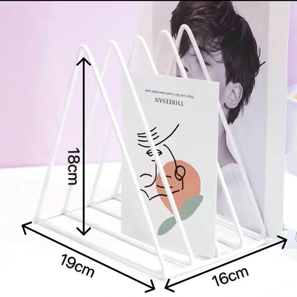 Nordic Style Triangular Bookshelf Magazine Storage And Organization Shelf Desktop Bookshelf Dust-Proof Storage Book Box