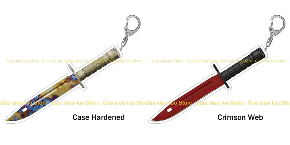 GuoXiaoLuo CS GO Spiel Waffe Bajonetthäute Gamma Doppler Slaughter Boreal Forest Case Gehärtetes Acryl Schlüsselanhänger Taschenanhänger Geschenk – Detail 5