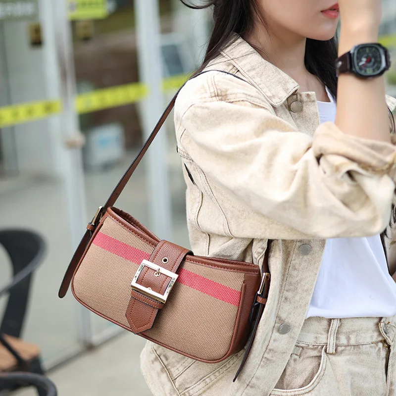 Genuine Leather Casual Handbag 2024 Summer New High Capacity Luxury Shoulder Bags Fashion Brand Designer Trend Tote Underarm Bag