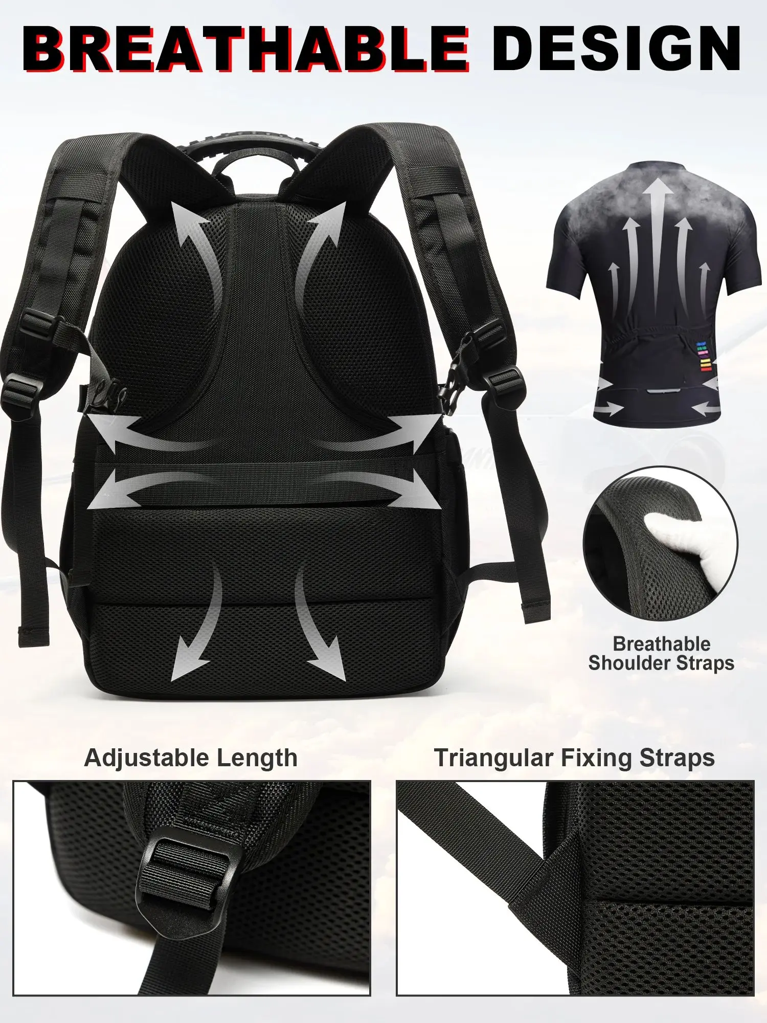 50L Extra Large Laptop Backpack with USB Charging, Travel Backpack for Men Women, Carry Backpack 17inch Black Executive Work Bag 6