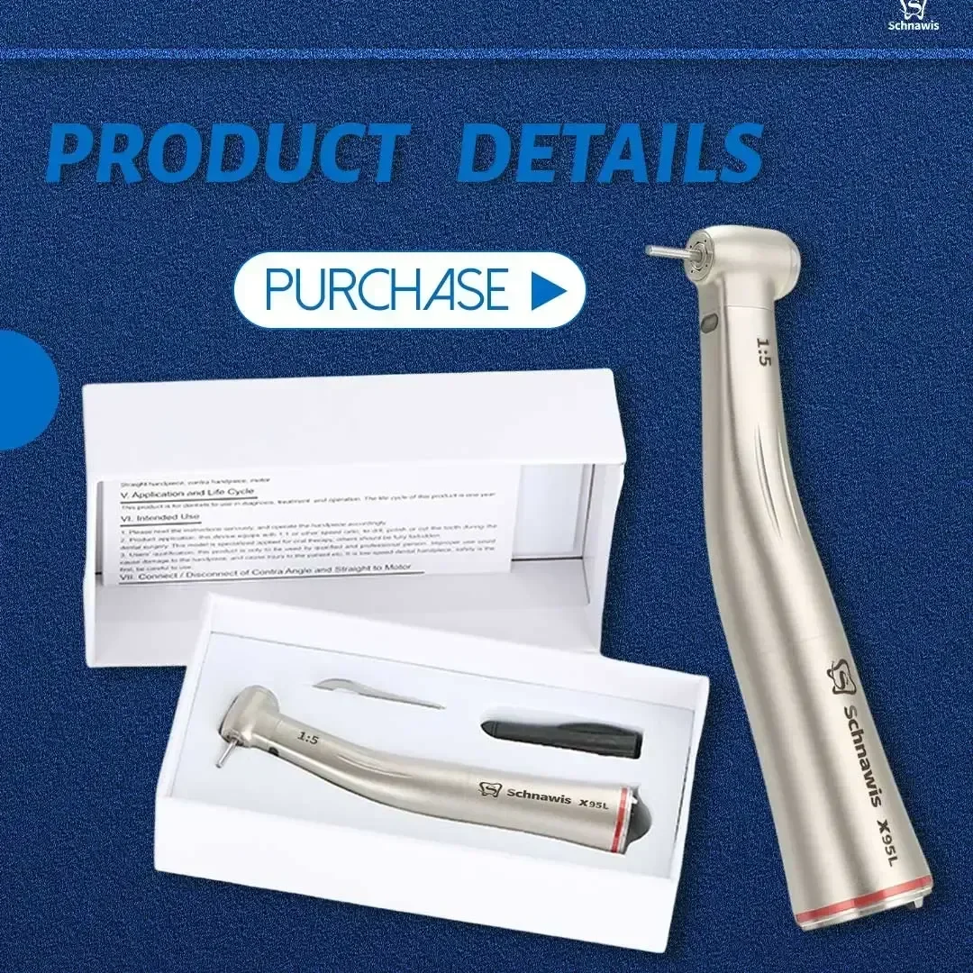 NSK Push Button 1:5 Dental Contrangolo Aumenta Velocità Manipolo Mini Testa Ti Max X95L Spray Acqua Interno Anello Rosso_voghion.com