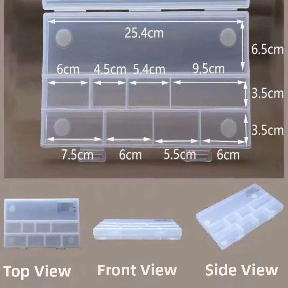 Thickened Makeup Artist Storage Box Plastic Transparent Stylist Rectangle Case Large Capacity Makeup Brush Storage