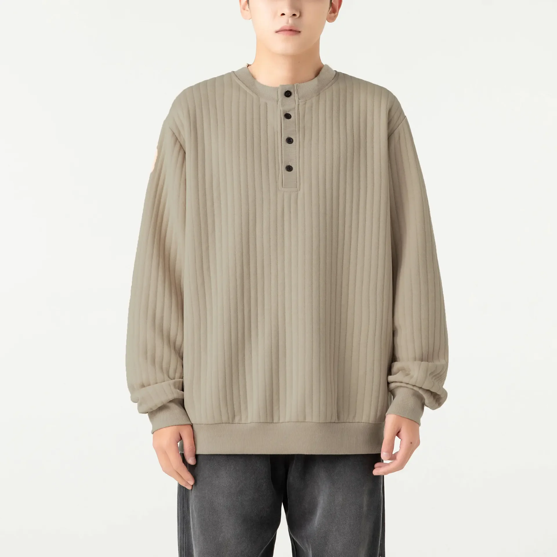 2024 New Autumn Half Turtleneck Button Knit Sweater Pullover Sweaters for Men High Quality Warm Winter Knitted Sweater Men