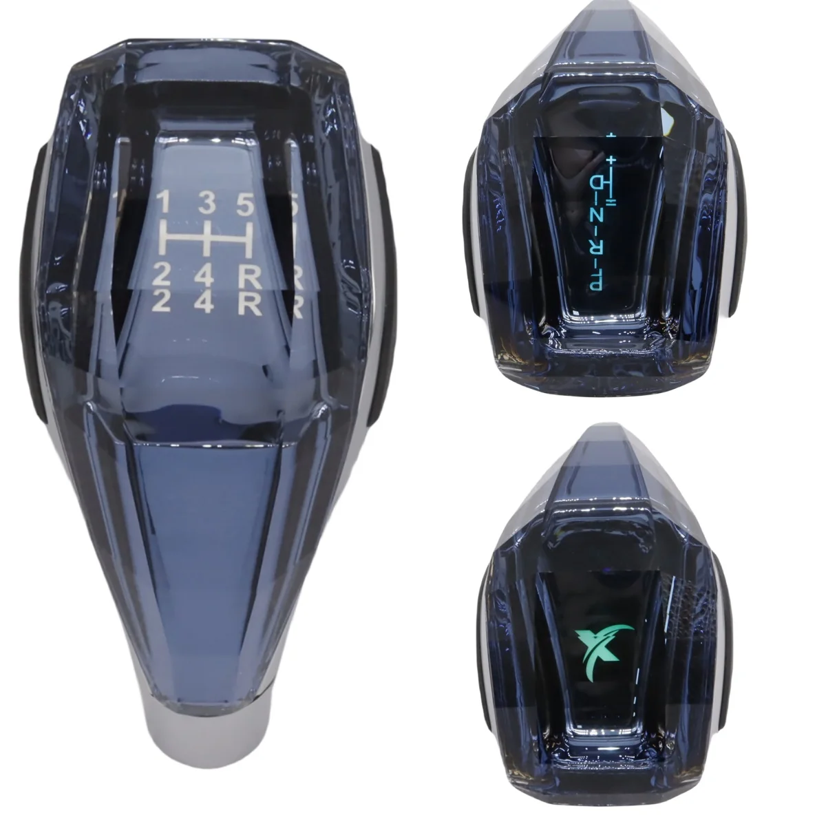 

Car Crystal Touch Activated LED Gear Shift Knob Universal Transparent Acrylic Breathable Gradual Change Light With USB Charger