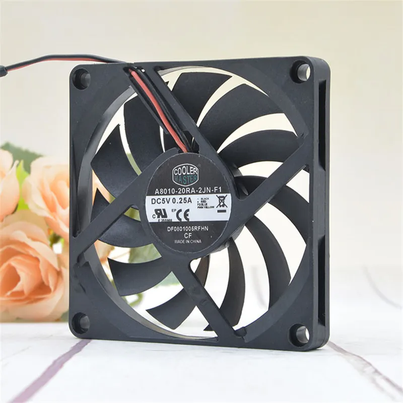 DC 5V 0.25A 1200RPM 8cm 8010 80x80x10mm Hydraulic Bearings Cooling Fan For Cooler Master A8010-20RA-2JN-F1 computer cooling fan
