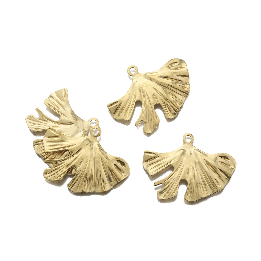 

10Pcs Brass Pendant Charms Ginkgo Biloba Leaf Charms for Earring Jewelry Making Diy Necklace Keychain Findings Accessories