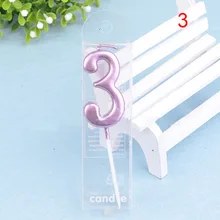 

Purple Numbers Candles 0-9 Numbers Birthday Candles Cake Decoration Party Decoration Plug-in Gold-plated Cake Tools