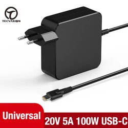 Universal 100W USB - C Laptop Adapter Charger with PD and DC Converter Capability (EU Plug)