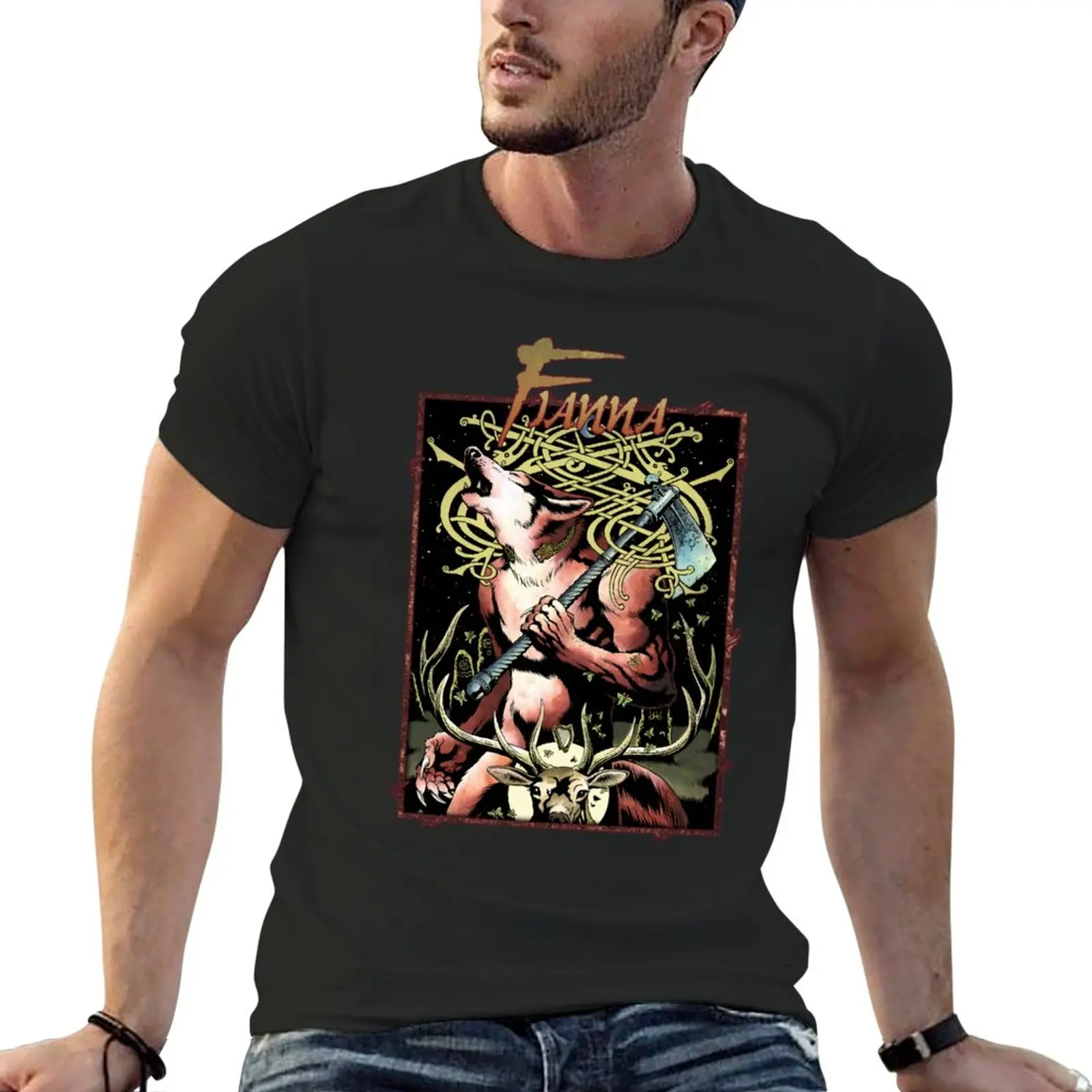 

Футболка New Apocalypse Tribe: Fianna, летние топы, винтажная одежда, футболки с графическим рисунком, мужские футболки с графическим рисунком