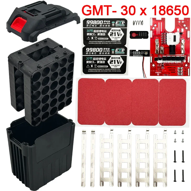 30X18650 리튬 이온 배터리 케이스 21V BMS 충전 보호 회로 기판 PCBA 홍송용 마키타 18V 리튬 이온 배터리용