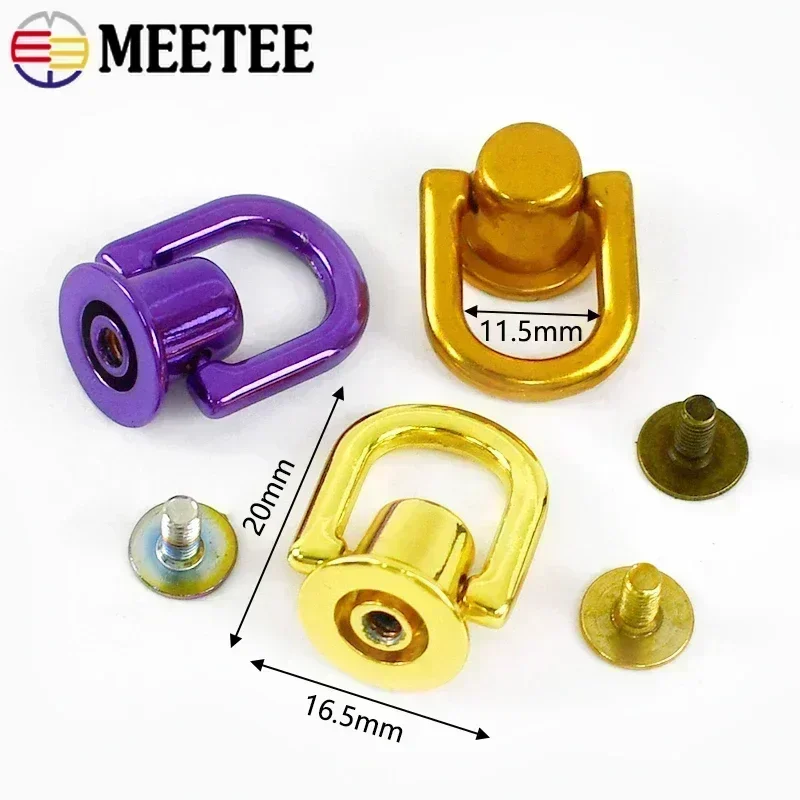 Versatile Metal D-Ring Stud Rivet Buckle for DIY Crafts and Accessories
