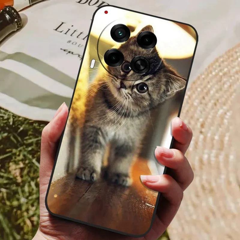Stylish Painted Silicone TPU Soft Phone Case - Black Protective Shell