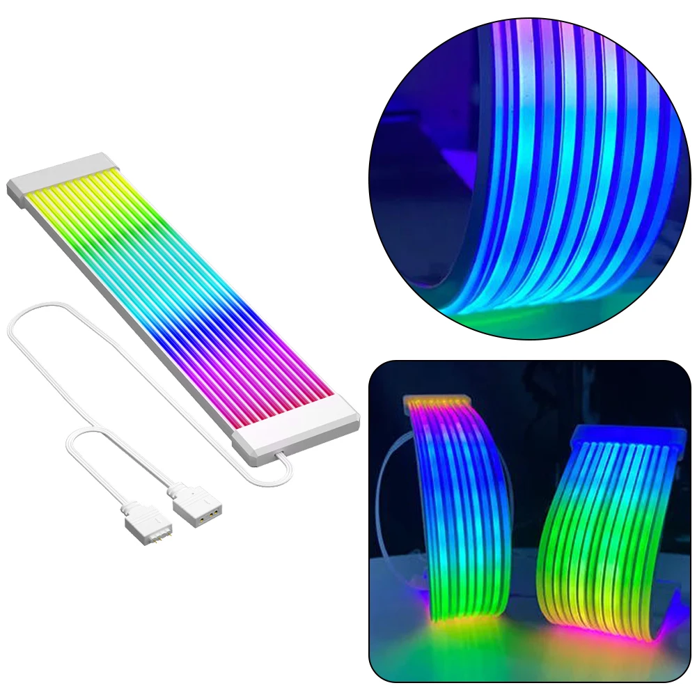 ARGB 동기화 PC 케이블, 유연한 LED 스트립 조명, 컴퓨터 전원 공급 장치용 DIY 키트, 8 핀 24 핀 PSU RGB 케이블 확장, 5V 3 핀