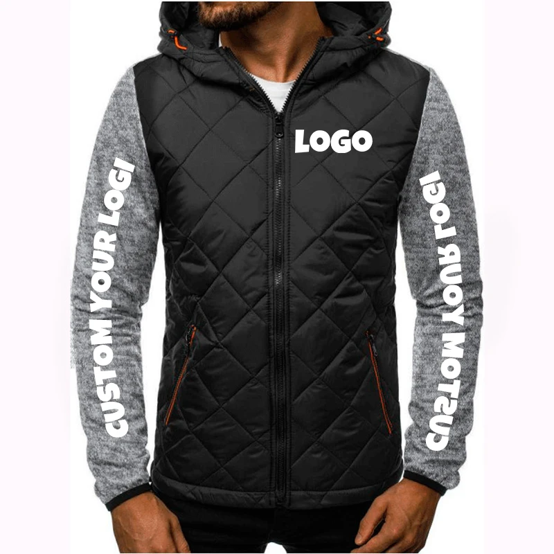 

Custom Logo Coat New Men's New Casual and Fashionable Zippered Hoodie Jacket with Color Checkered Cardigan