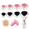 DIY Plastic Doll  Accessories Plant Plush Pink Triangular Nose Teddy Bear Toy Making Doll Material Needle Felting Bear Doll Toys 3