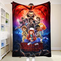 Stranger Things Custom Blanket Double Bed Blankets for Decorative Sofa Bedspread on the Bed Throw Blankets and Bedspreads Anime 2