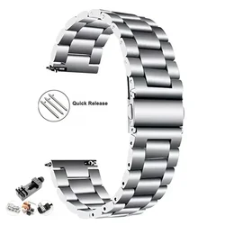 Stainless Steel Metal Watch Strap - 20mm/22mm Band Bracelet for 22mm (Silver Tool)
