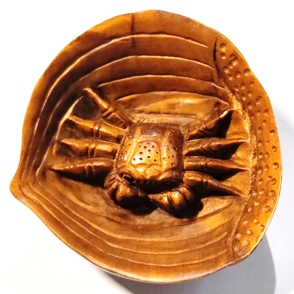 

Y8244 - 2 "резная вручную фигурка Netsuke из ящика-маленький краб