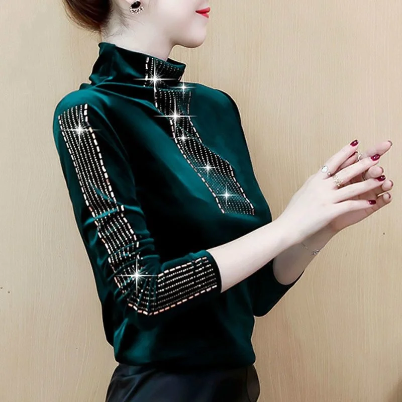 

Thickened Long Sleeved Top Design Women's Style 2023 with Underlay Blusas Clothes for Women Blouse Shirts
