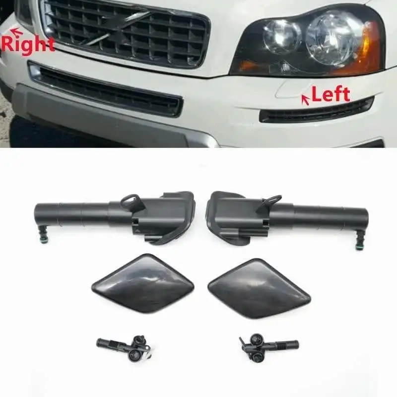 Tapa De Boquilla Lavafaros Para Volvo XC90 2003-2006 - 1 Par De Repuesto Negro, Compatible Con Referencias 30698208 Y 30698209