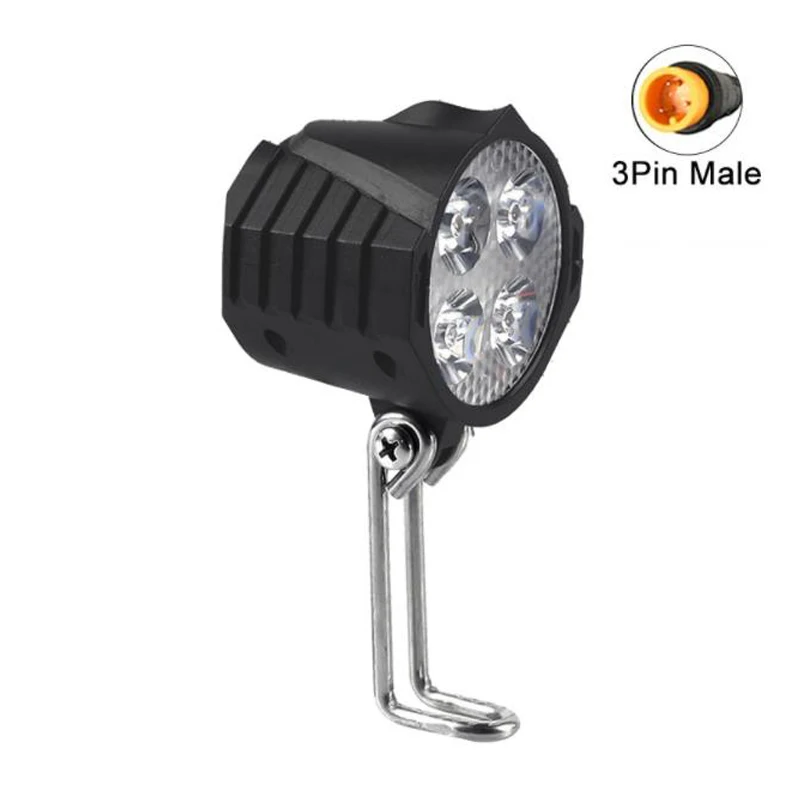 Electric Bike Lights Kalosse Front Light For 36V 48V Headlight With Horn Waterproof 3 Pins