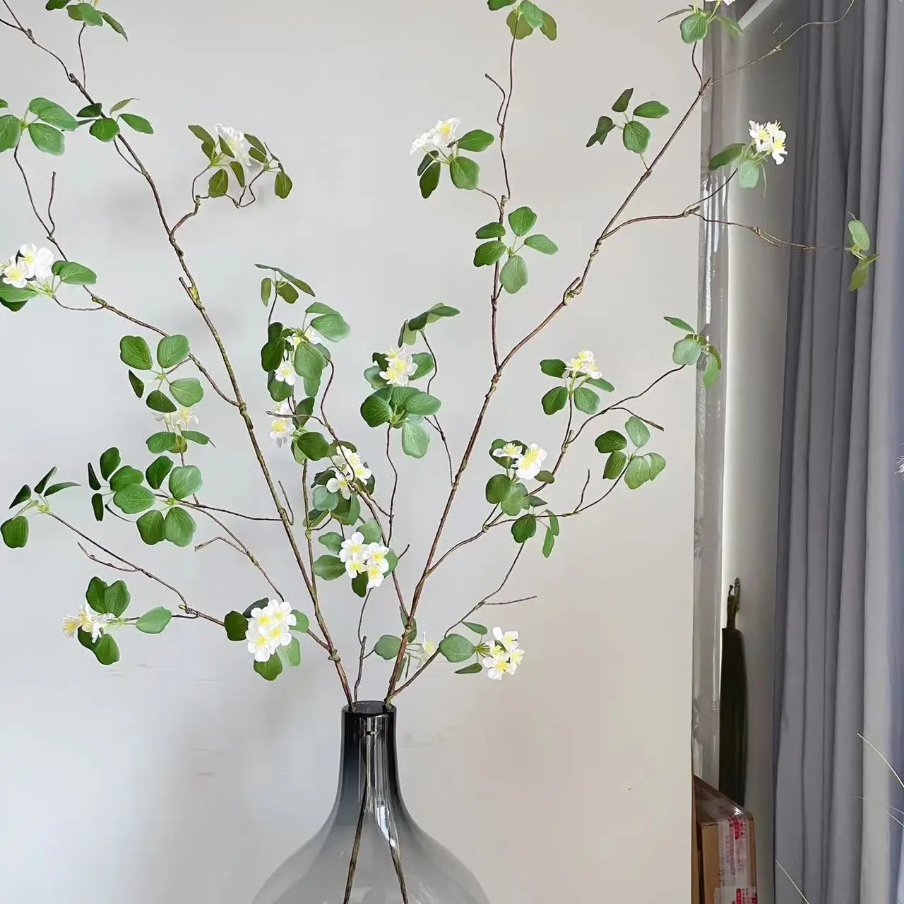 Luxury Zen Style Green leaf fake Plants long branch Withered Vines