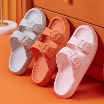 Cloud Slides Thick Platform Buckle Slippers 1