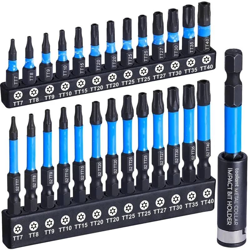 Premium Impact Torx Drill Bit Set - Magnetic Hex Head Screwdriver Bits