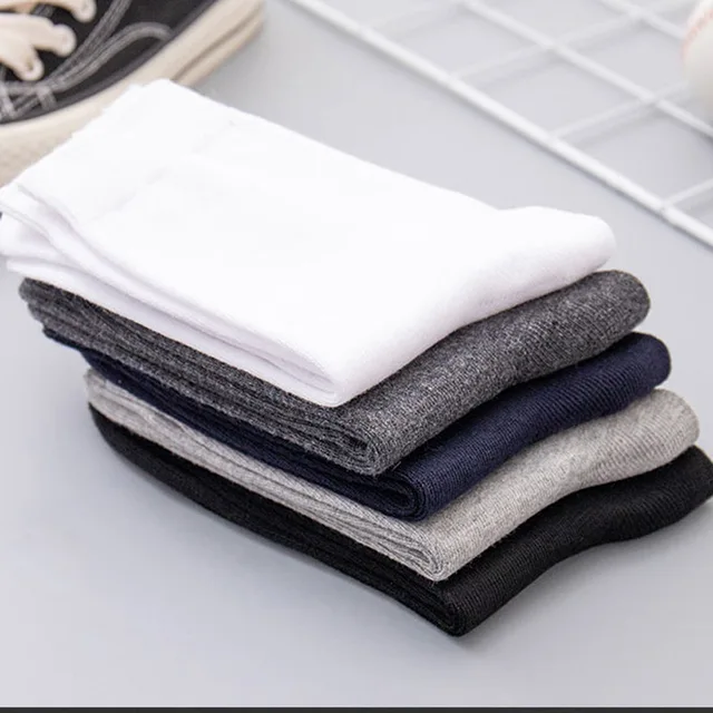 20Pcs/Lot Men's Pure Cotton Socks Plus Size Solid Color Casual Office Business Long Socks Breathable Soft Men's Socks EU39-48 3