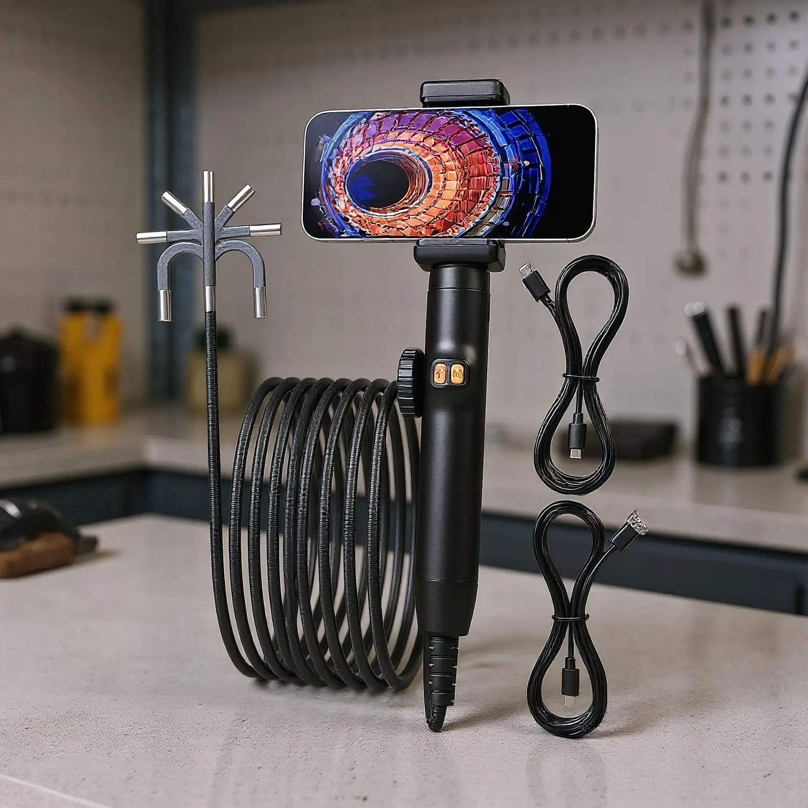 관절형 헤드가 있는 내시경 산업용 내시경 카메라 산업용 덕트 Hvac 시스템 전기용 방수 스네이크 스코프