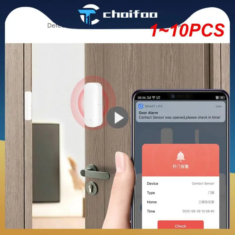 

1~10PCS Tuya WiFi/ Smart Door Sensor Door Open Closed Detectors Security Protection Alarm System Smart Life APP Control
