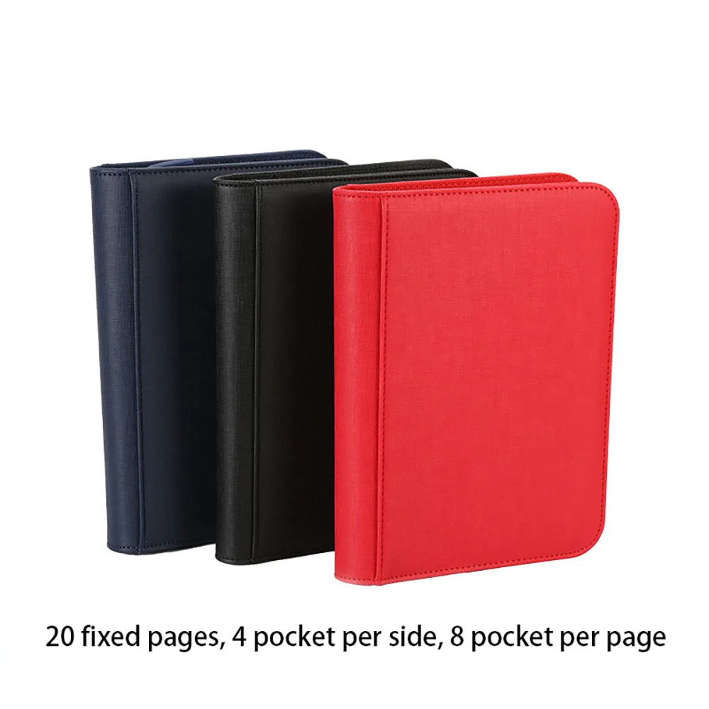 160 Pockets Collection Card Book Collection Card Album For Small Card And Board Game Pkm TCG MTG Trading Cards CAM 128 pockets photo album book replacement for fujifilms instant camera films name cards postcard