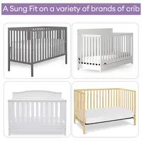 1pc Crib Mattress Protector Smooth Waterproof Mattress Cover Washable Anti Mites Bed Cover 5