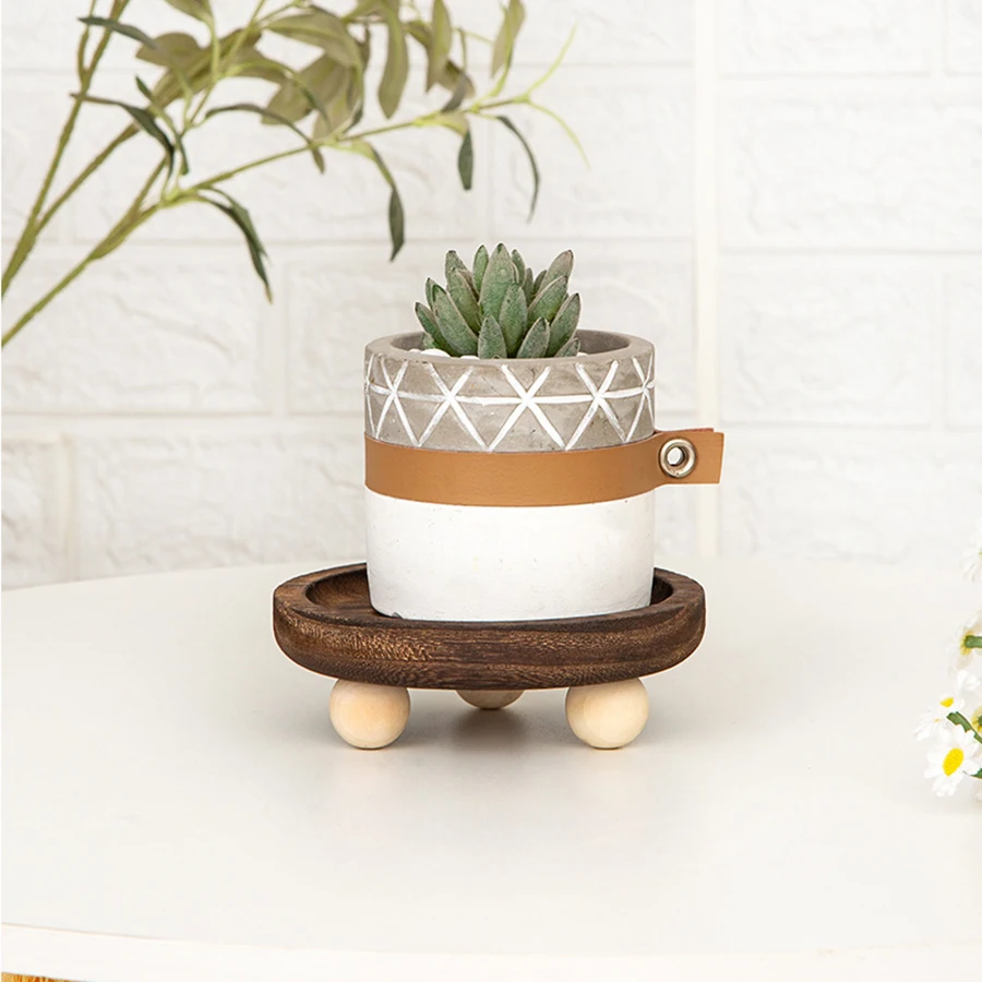1pc Multi-functional Wooden Tray, Suitable for Aromatherapy, Key Storage, Etc. Elliptical Design