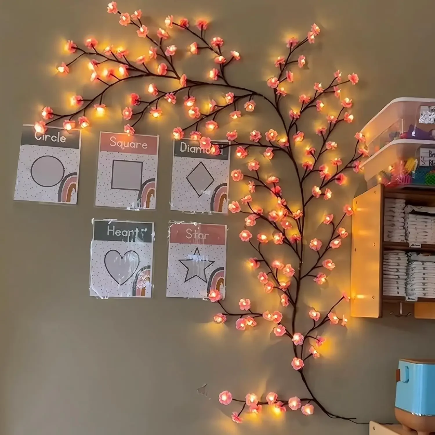 Cherry Blossom Willow Vine Twig Decor Garland Christmas