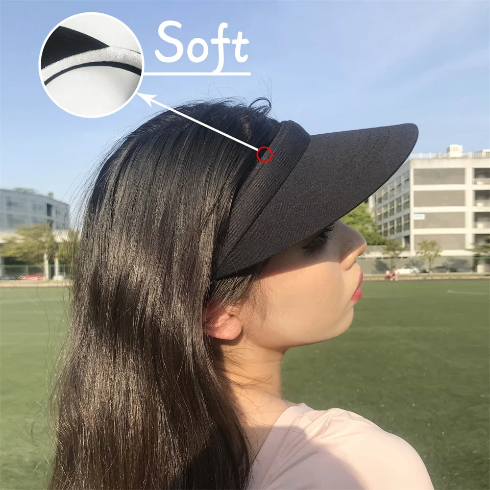 

2pcs Beach Golf Cap Hat Women's Sports Visor Caps For Women Folding Hat With Large Brim Mountaineering Sombrero Beach Outing