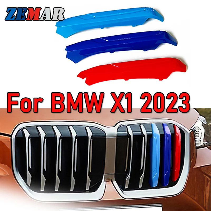 ZEMAR 3pcs ABS For BMW X1 2023 U11 2024 Car Racing Grille Strip Trim Clip M  Power Performance Accessories - AliExpress