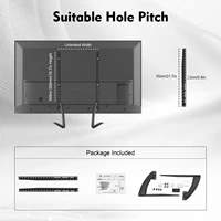 Универсальная настольная подставка для телевизора для ЖК-телевизоров диаметром 32–70 дюймов, максимальная нагрузка 77 фунтов, регулируемая по высоте основание без установки дрели — изображение 5