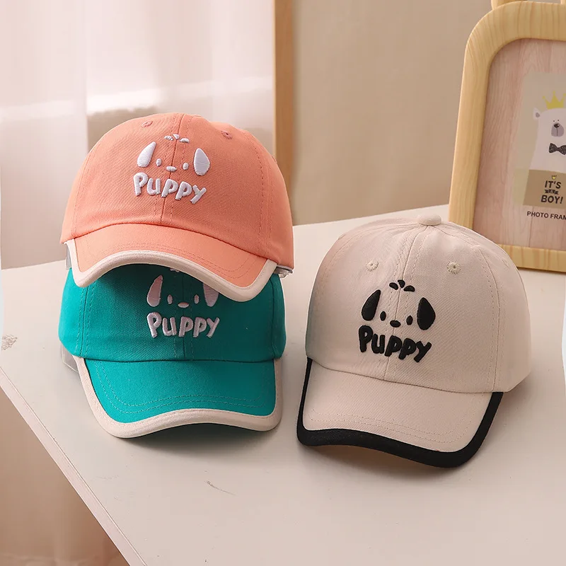 Summer Children Sun Baseball Cap Adjustable Cute Puppy Outdoor Hats For Boys Girls Casual Peaked Cap Hip Hop Kids Sport Hat 2023 spring baby sun hat cute cartoon girls children s baseball hats adjustable cotton uv protector peaked caps for boys