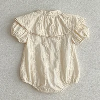 New Summer Baby Girls Rompers Embroidery Cotton Infant Romper Ruffles Slip Strap Flower Playsuit Jumpsuits Onepiece Baby Clothes 2