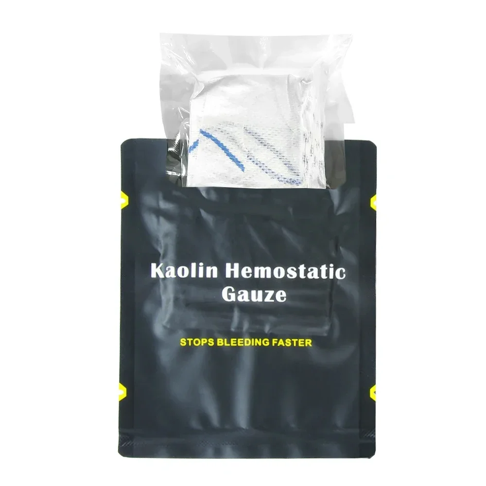 Hemostatic Kaolin Gauze Combat Emergency Trauma Z-Fold Soluble Wound Dressing for Ifak Tactical First Aid Kit Edc Kit