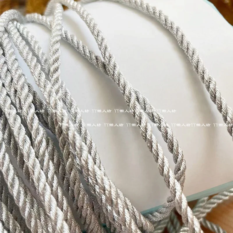 2/3/5mm Deep Gold Light Gold and Silver 3-Strand Rope Round Rope Button Handbag Accessories Christmas Gift Box Home Decoration
