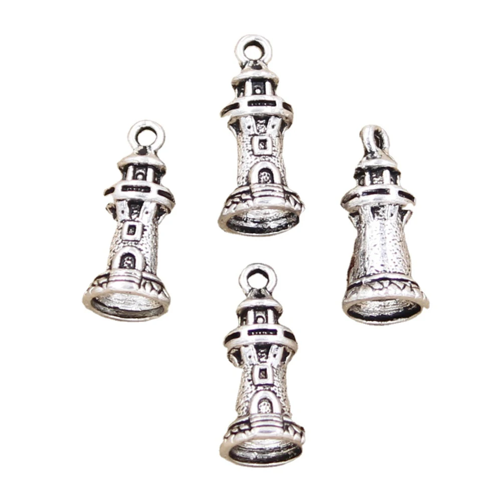10 stücke Charms Burg Leuchtturm 20x9mm Antike, Der Anhänger fit,Vintage Tibetischen Silber farbe, DIY Handgemachten Schmuck