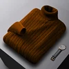 AutumnTurtleneck Knitted Sweater Outdoor Solid Color Pullover Streetwear Winter Warm Lightweight Basic twist sweaters men 5