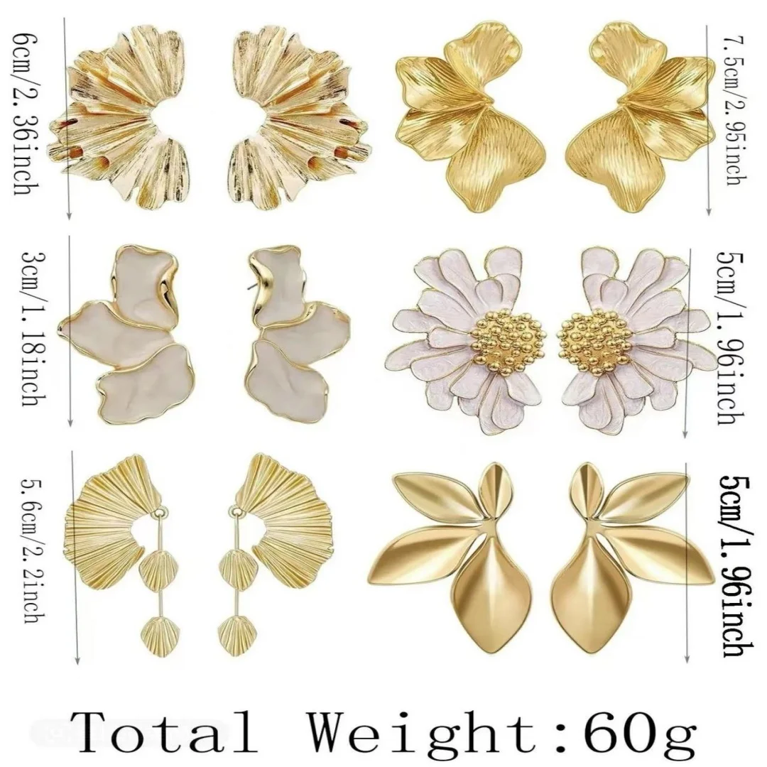 Exquisite Flower Stud Earrings for Women Trendy All-match& Exquisite Earrings Party Jewelry Accessories
