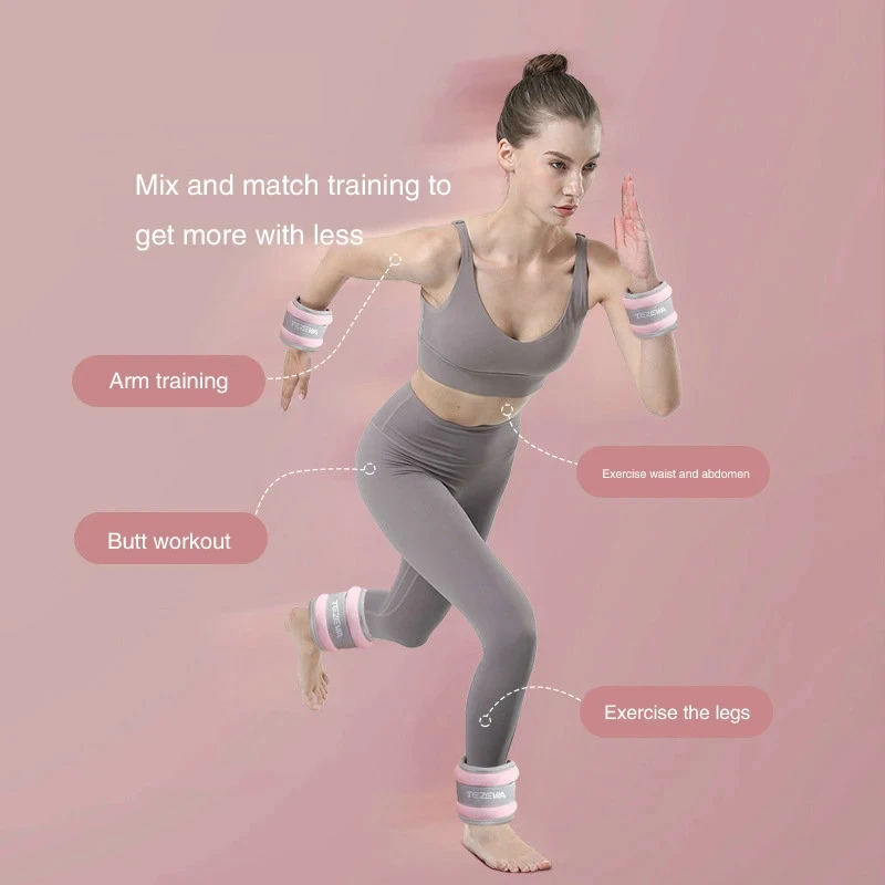 2pcs Hand Wrist Leg Arm Ankle Weights Exercise Equipment with Adjustable Straps for Walking Fitness Gym Yoga Pilates Aerobics